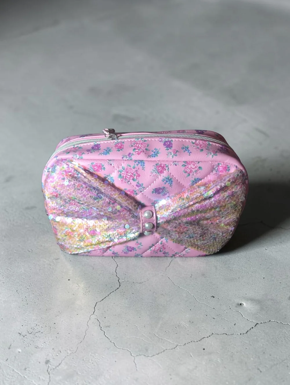 Nwt Miss Gwen Makeup Bag Trio Set - Glitter Bow Design